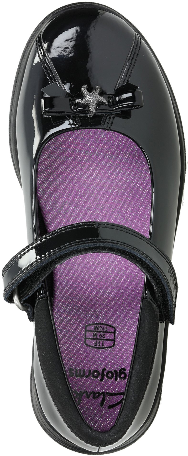 Clarks Mariel Wish Infant Black Patent 26126618 Girls School Shoes