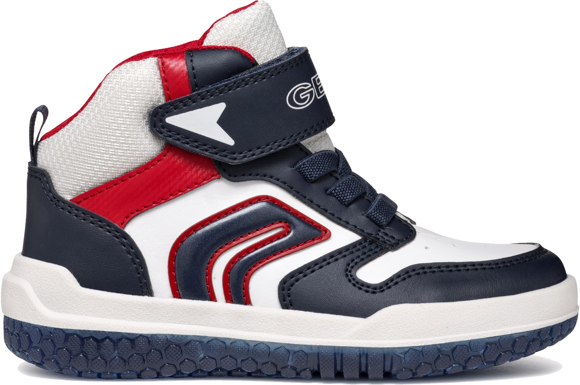 Geox LIGHT UP BUZZERLIGHT BOY - Sneakers laag - black/light blue/zwart
