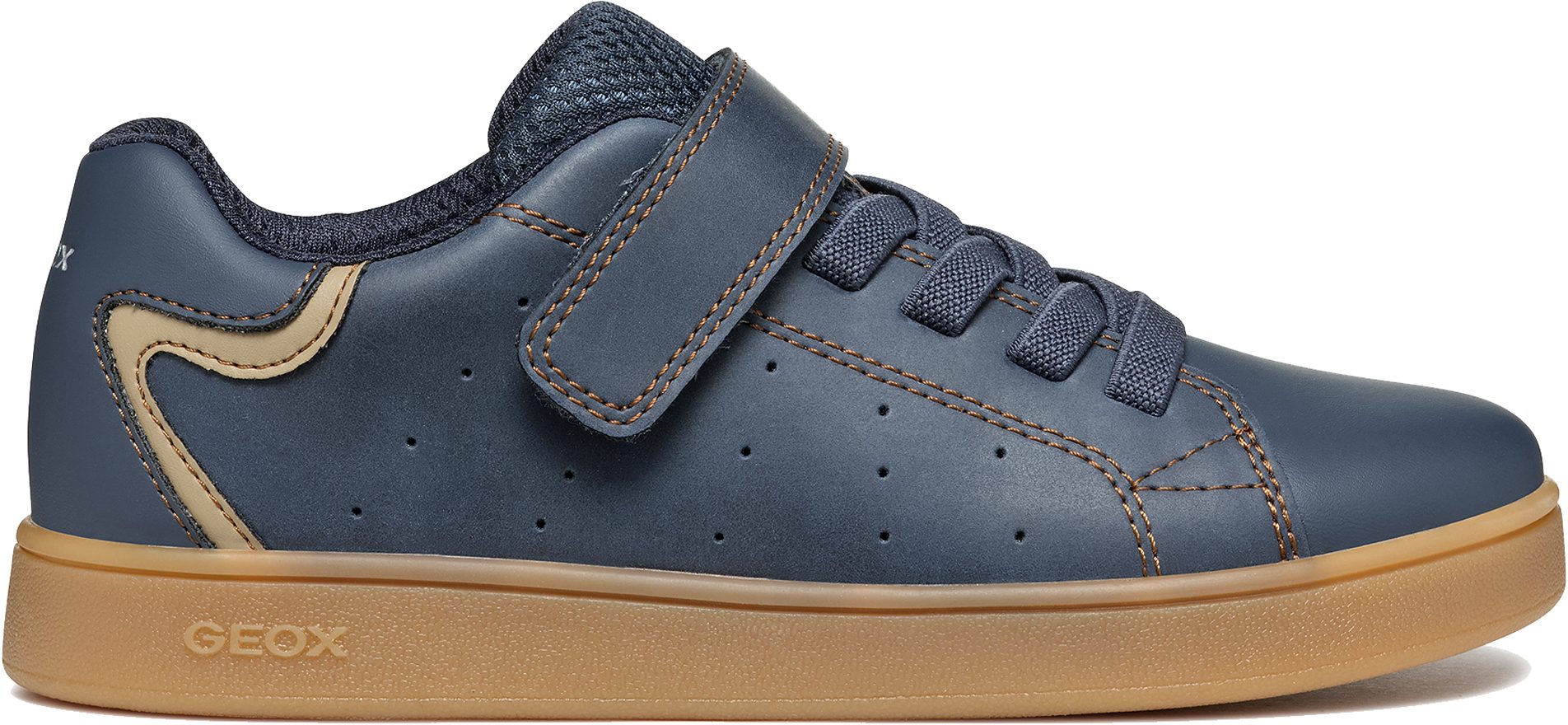 Geox J Alben Boy C Sneaker, LT Blue/Orange, 32 EU, Lt Blue Orange, 32 EU