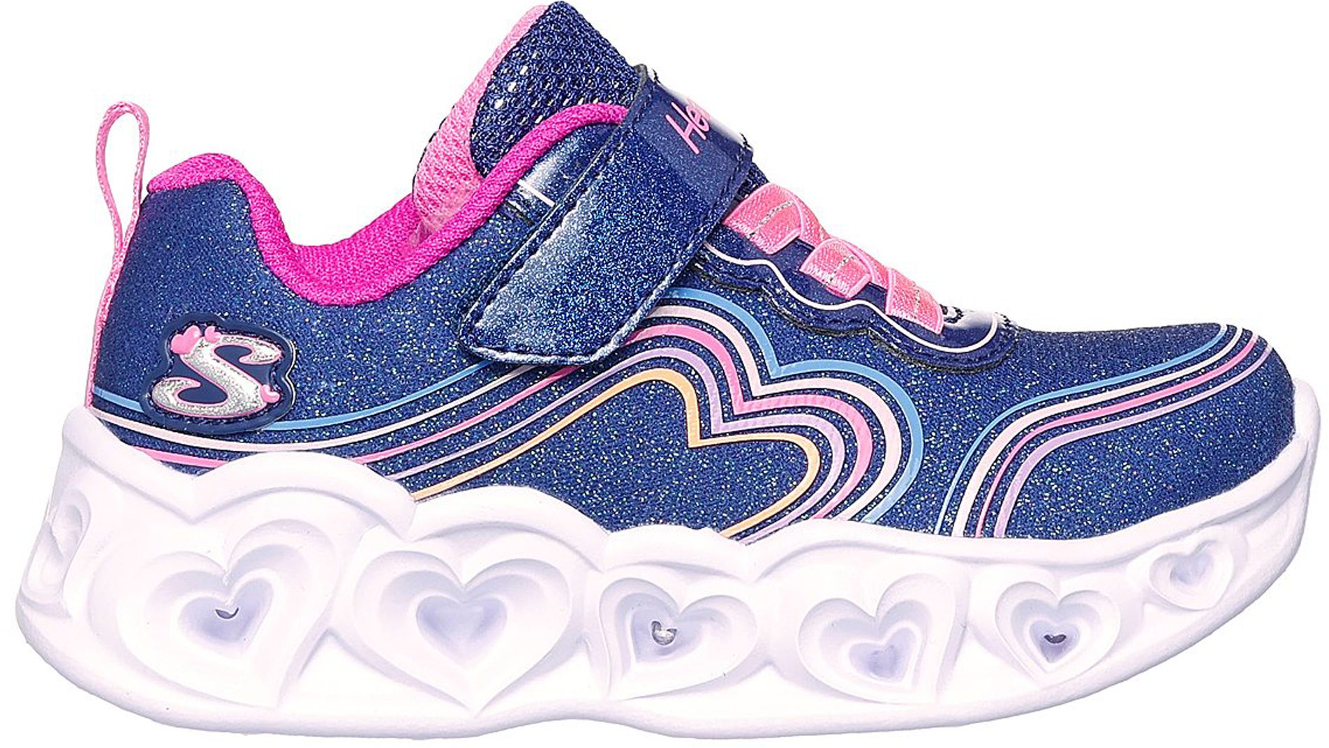 Skechers Heart Lights Retro Hearts Navy Multi 302689N NVMT