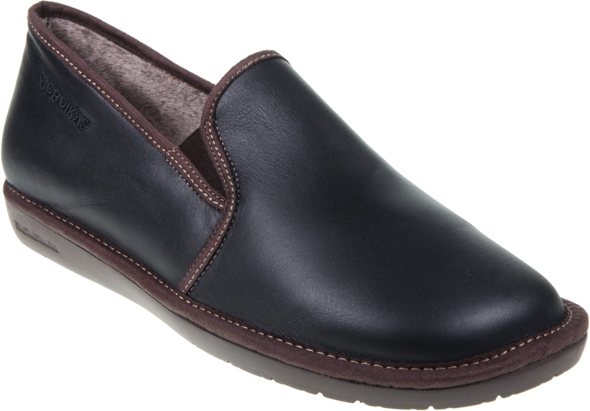 Shoes Nordikas Mens Leather Slippers Nordikas 131 (Norman) Black