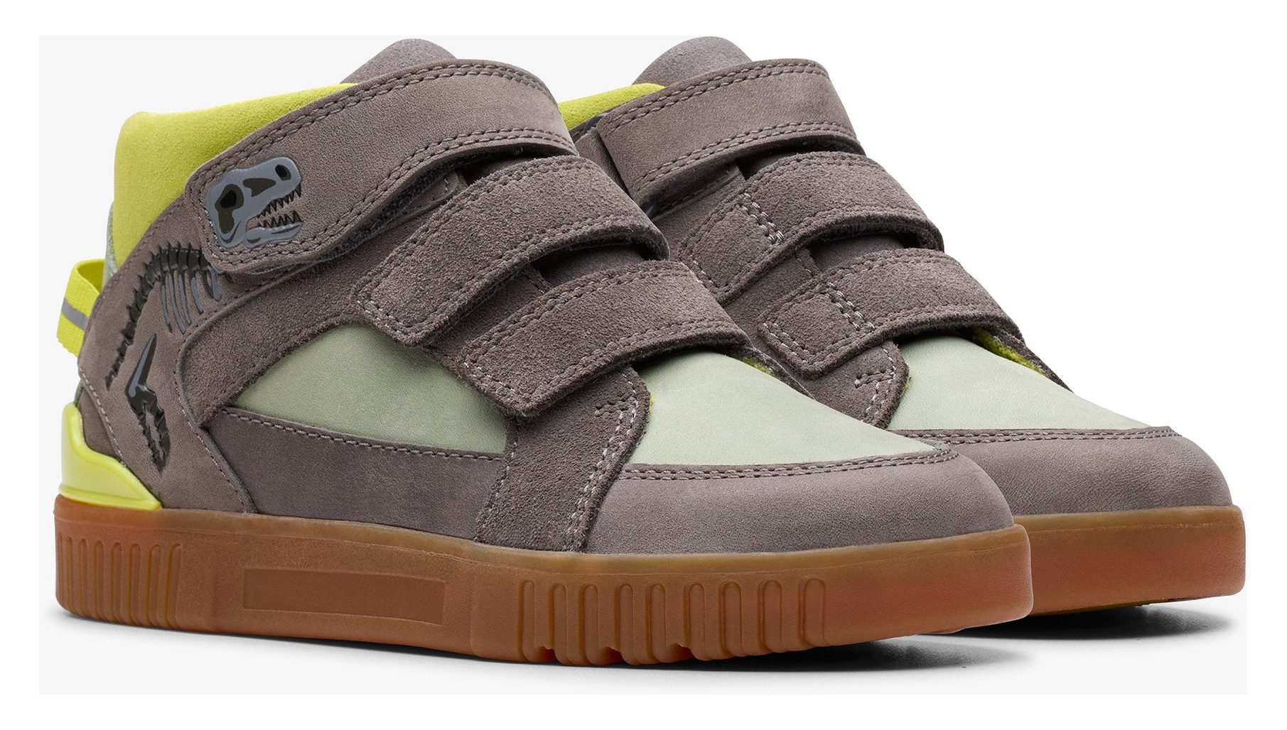 Clarks Oslo Play Kids Grey / Green 26180981 - Boys Shoes - Humphries Shoes