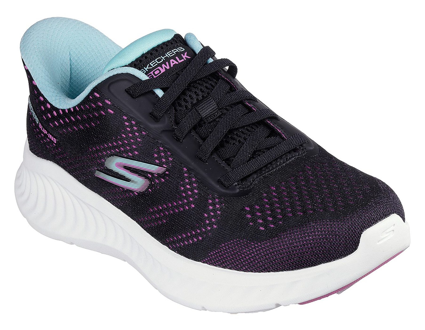 Skechers 125643 Go Walk Now - Khloe Black / Purple 125643 BKPR ...