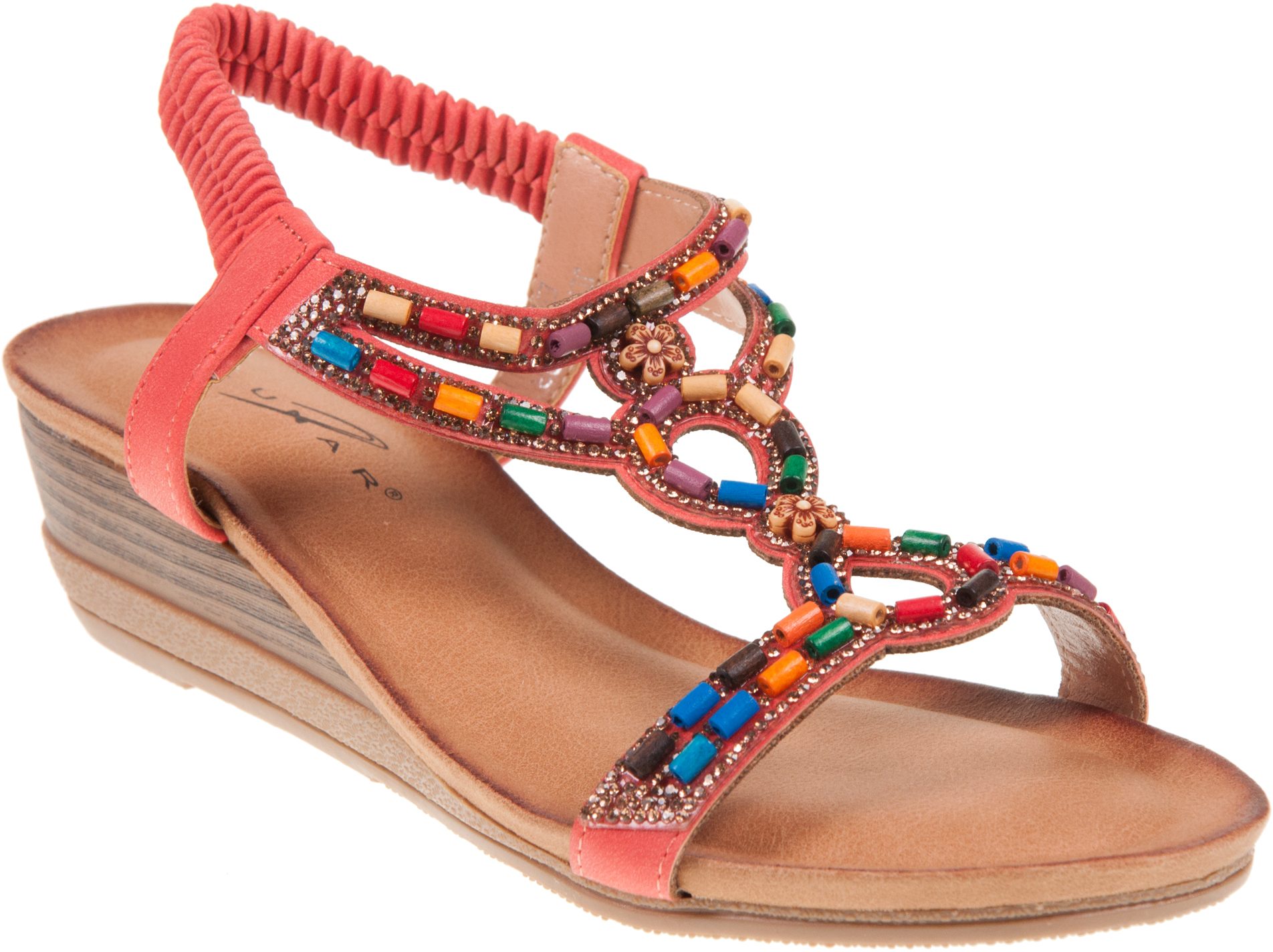Lunar Epsom Orange JLH478 OR - Full Sandals - Humphries Shoes