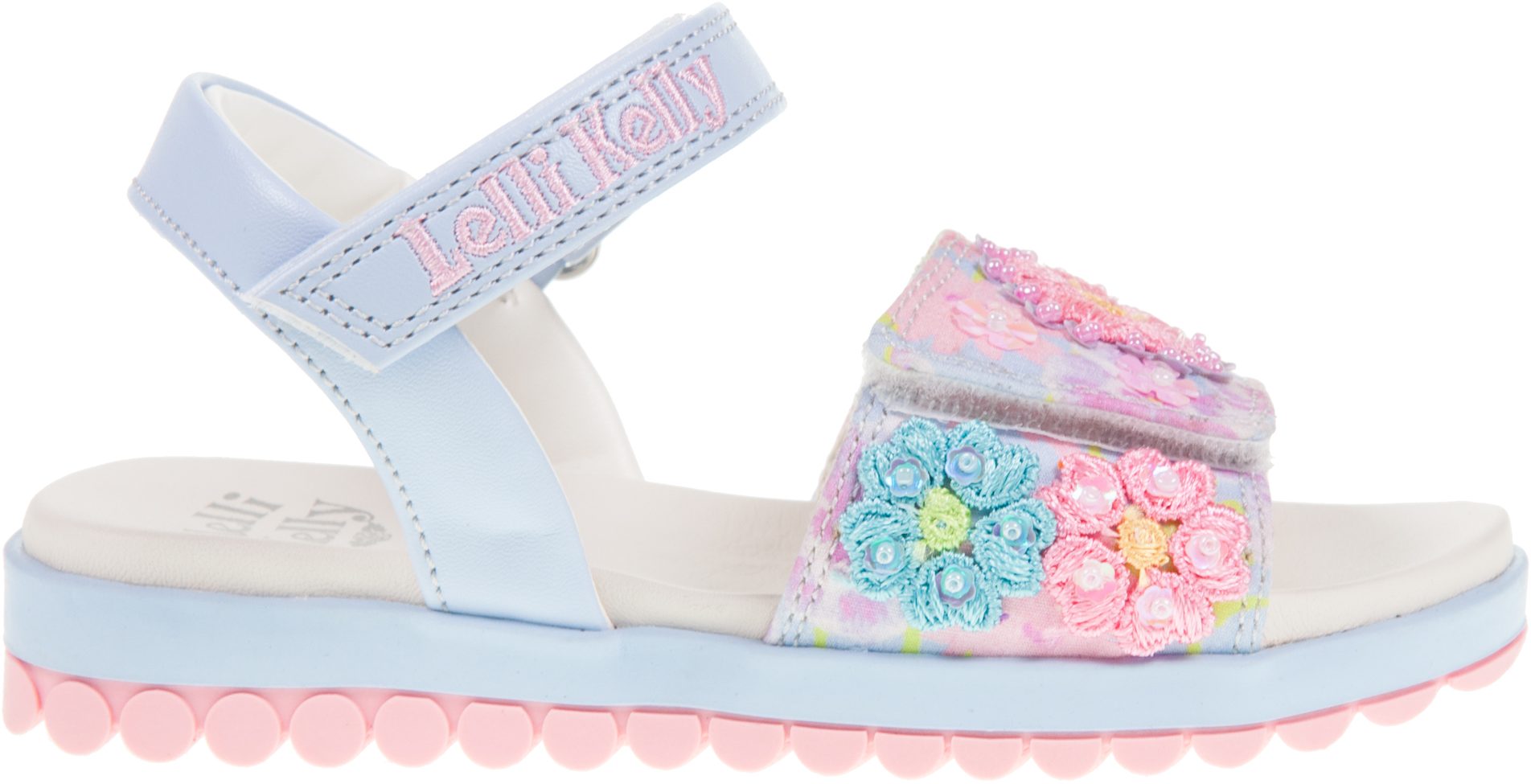 Sandali Eloise Lelli Kelly Per Bambina - Decorazione Floreale, Suola Gomma Ergonomica, Cinturino Regolabile