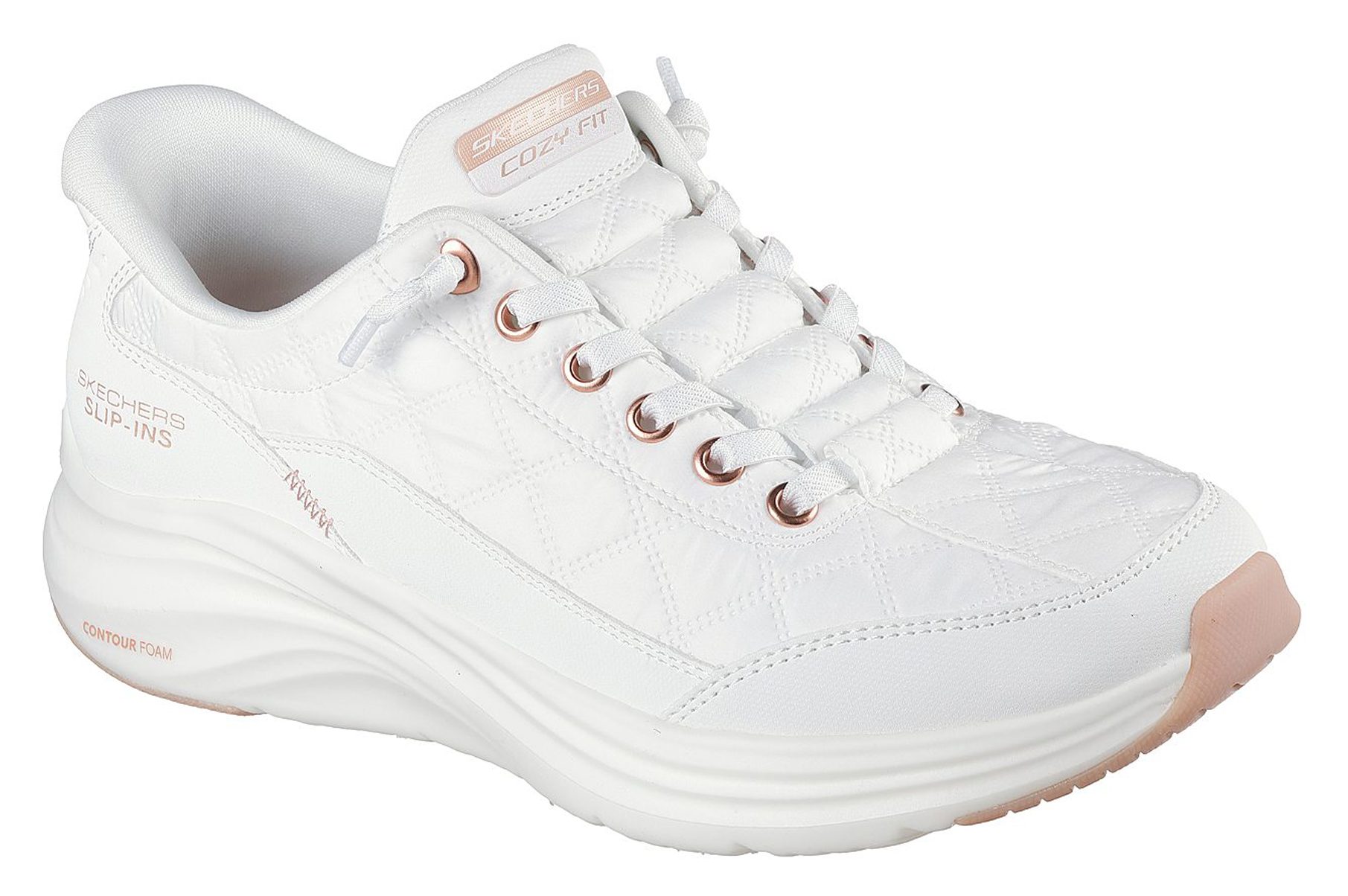 Skechers Slip-ins: Contour Foam - Cozy Fit Golden Hour White / Rose ...