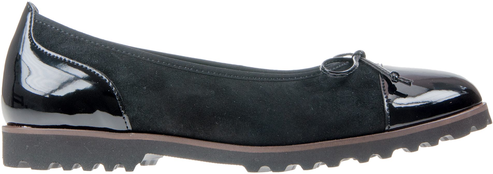 Gabor Temptation Black Suede / Patent 84.100.37 Ballerina Shoes