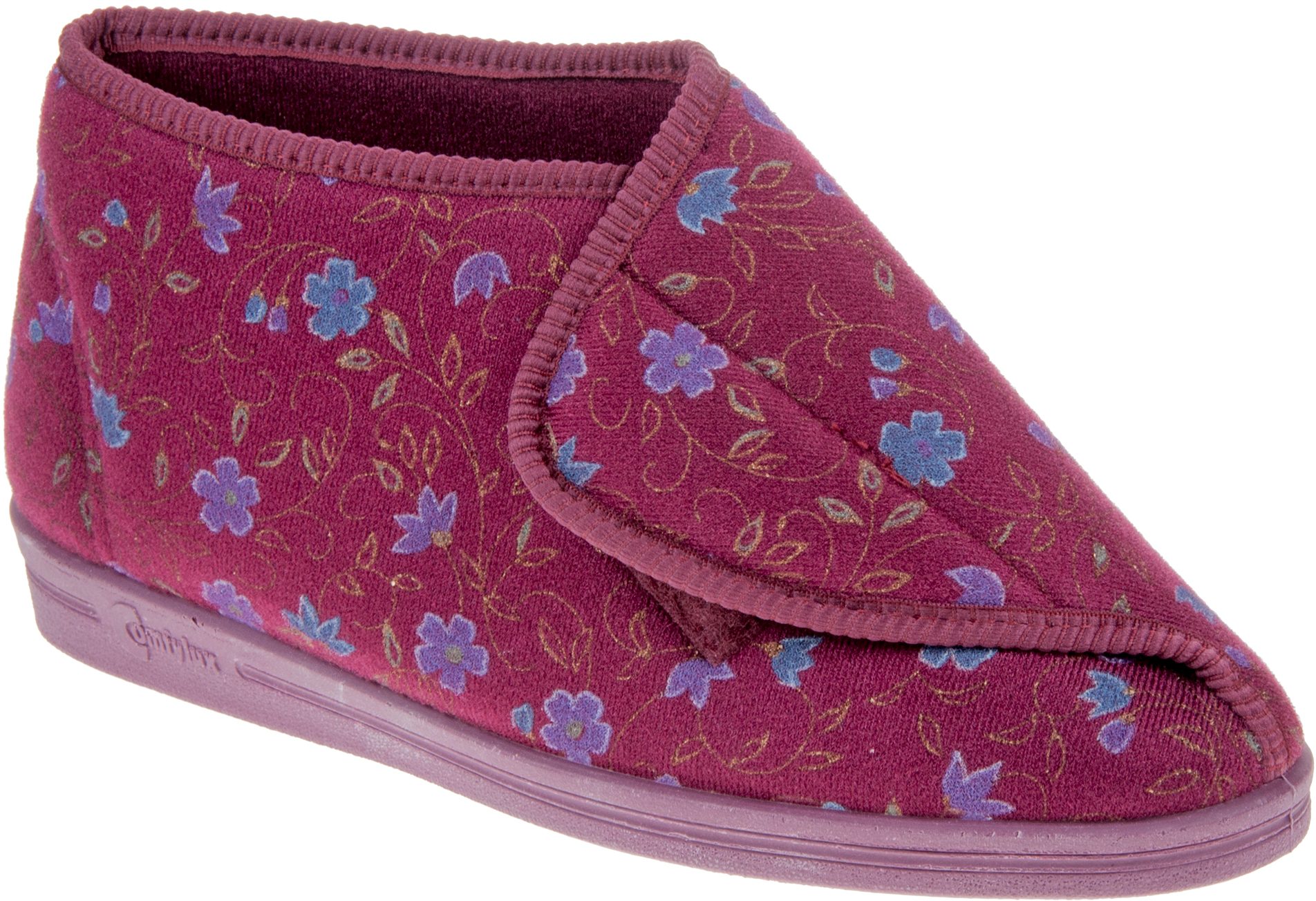 Comfylux Andrea Wine and - Boot Slippers - Humphries Shoes