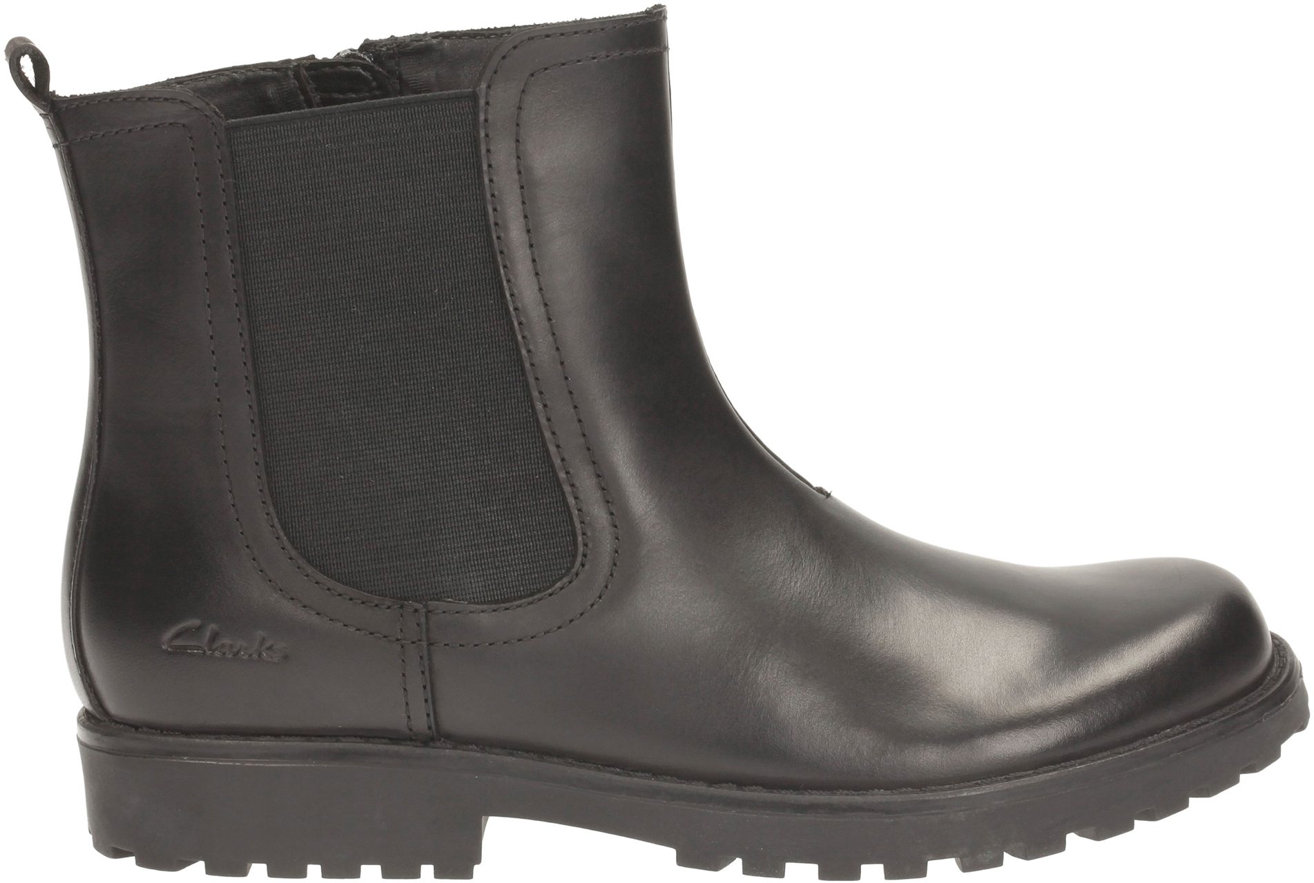 Clarks Rhea Amber Junior Black Leather 26121869 Girls Boots Humphries Shoes