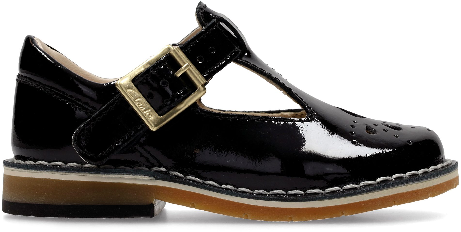 Clarks Yarn Weave First Black Patent Leather 26132107 Girls Shoes Humphries Shoes