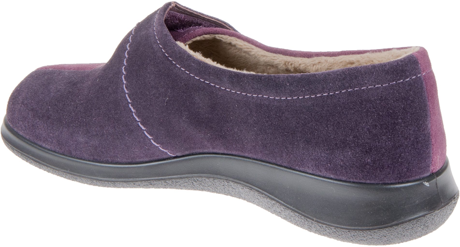 Hotter Wrap Lilac / Loganberry Suede Full Slippers Humphries Shoes