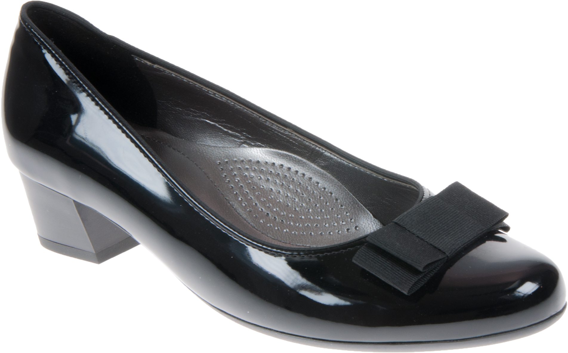 Ara Nizza Black Patent 08 Court Shoes - Humphries