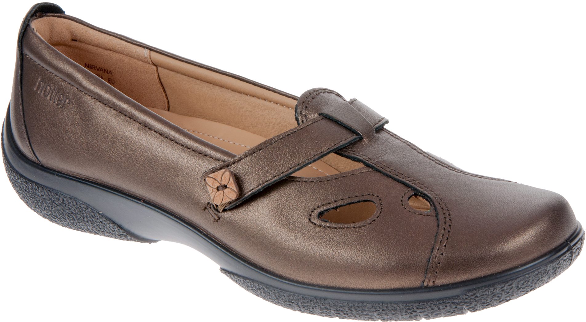 Hotter Nirvana Chocolate Bronze Leather - Ballerina Shoes - Humphries Shoes