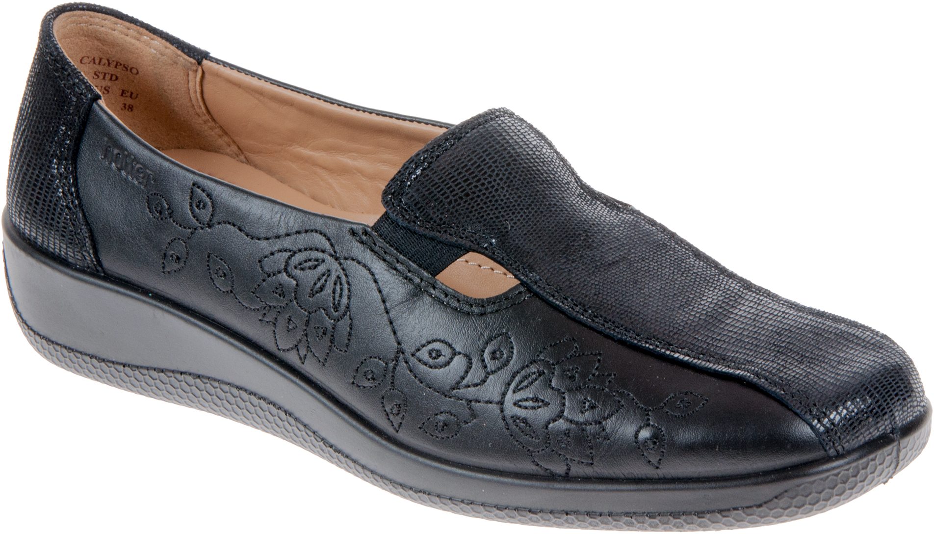 Hotter Calypso Black Multi Everyday Shoes Humphries Shoes