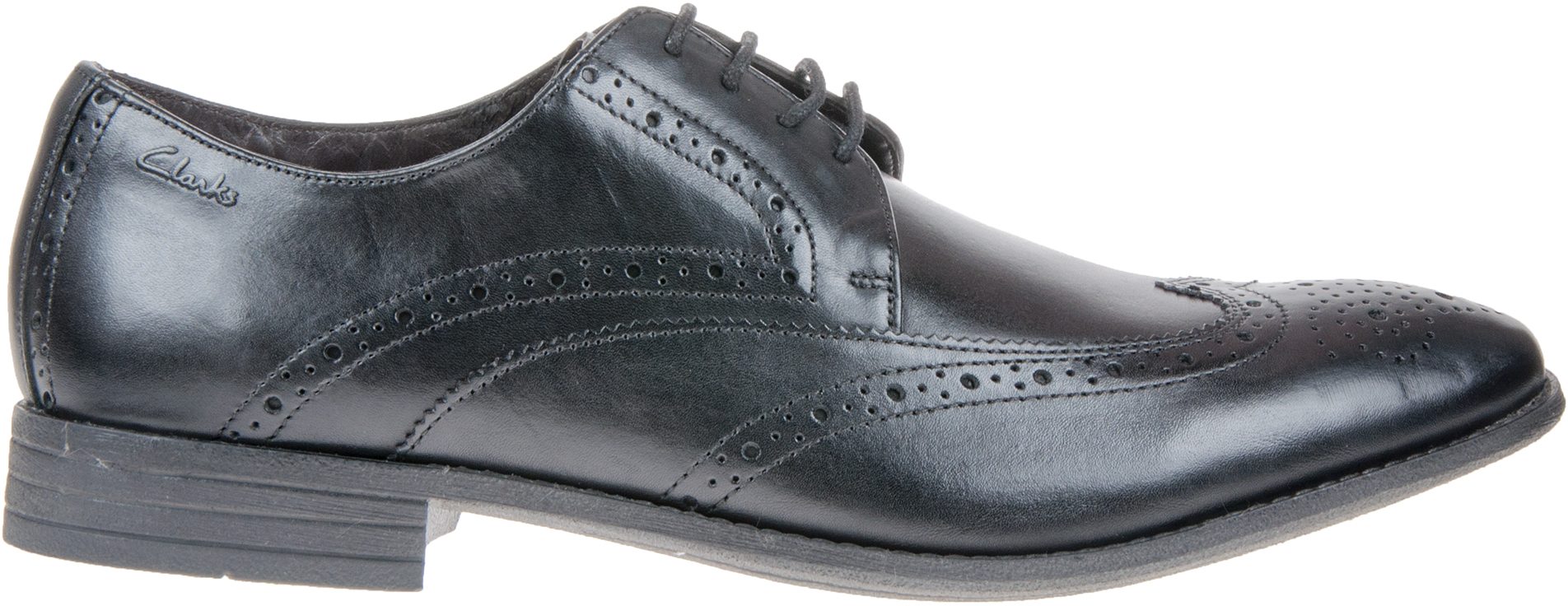Clarks Chart Limit Black Leather 20355013 - Formal Shoes - Humphries Shoes
