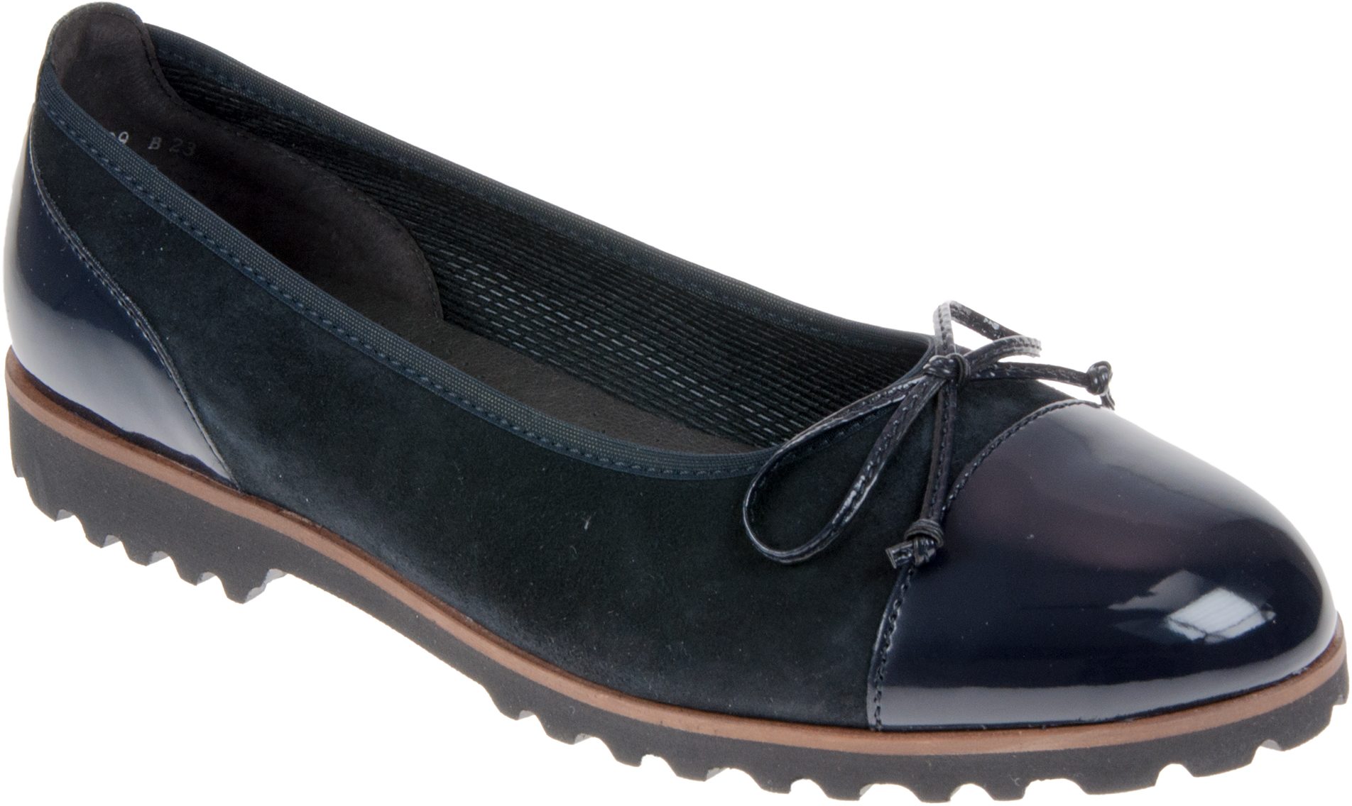 Gabor Temptation Navy Suede / Patent 84.100.36 Ballerina Shoes