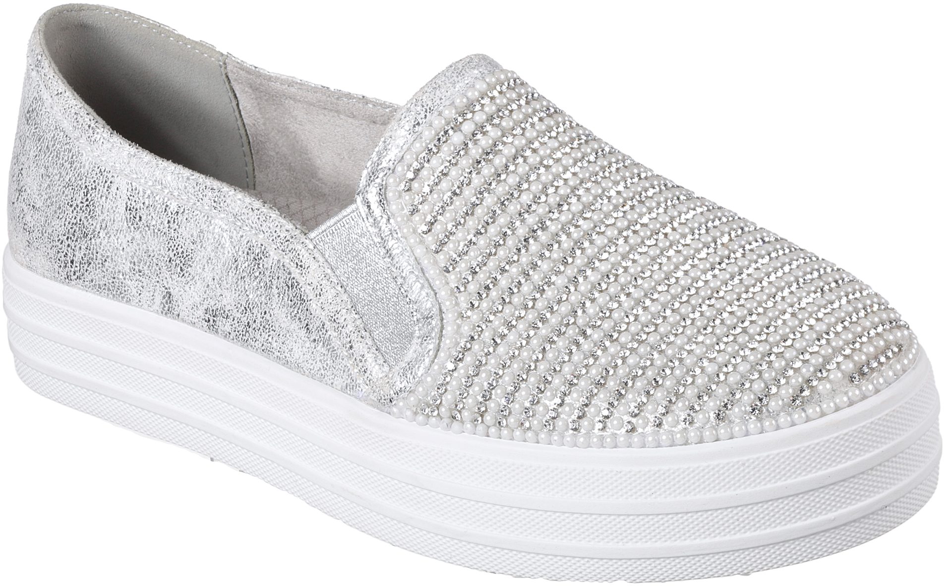 skechers double up shiny dancer pewter