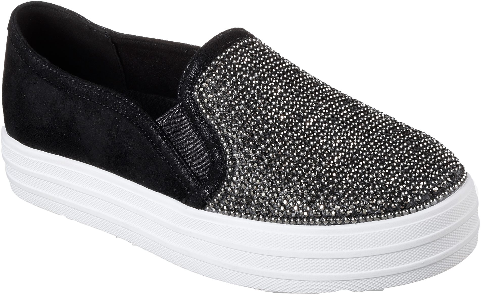 Skechers Double Up - Shiny Dancer Black / White 801 BLK - Womens ...