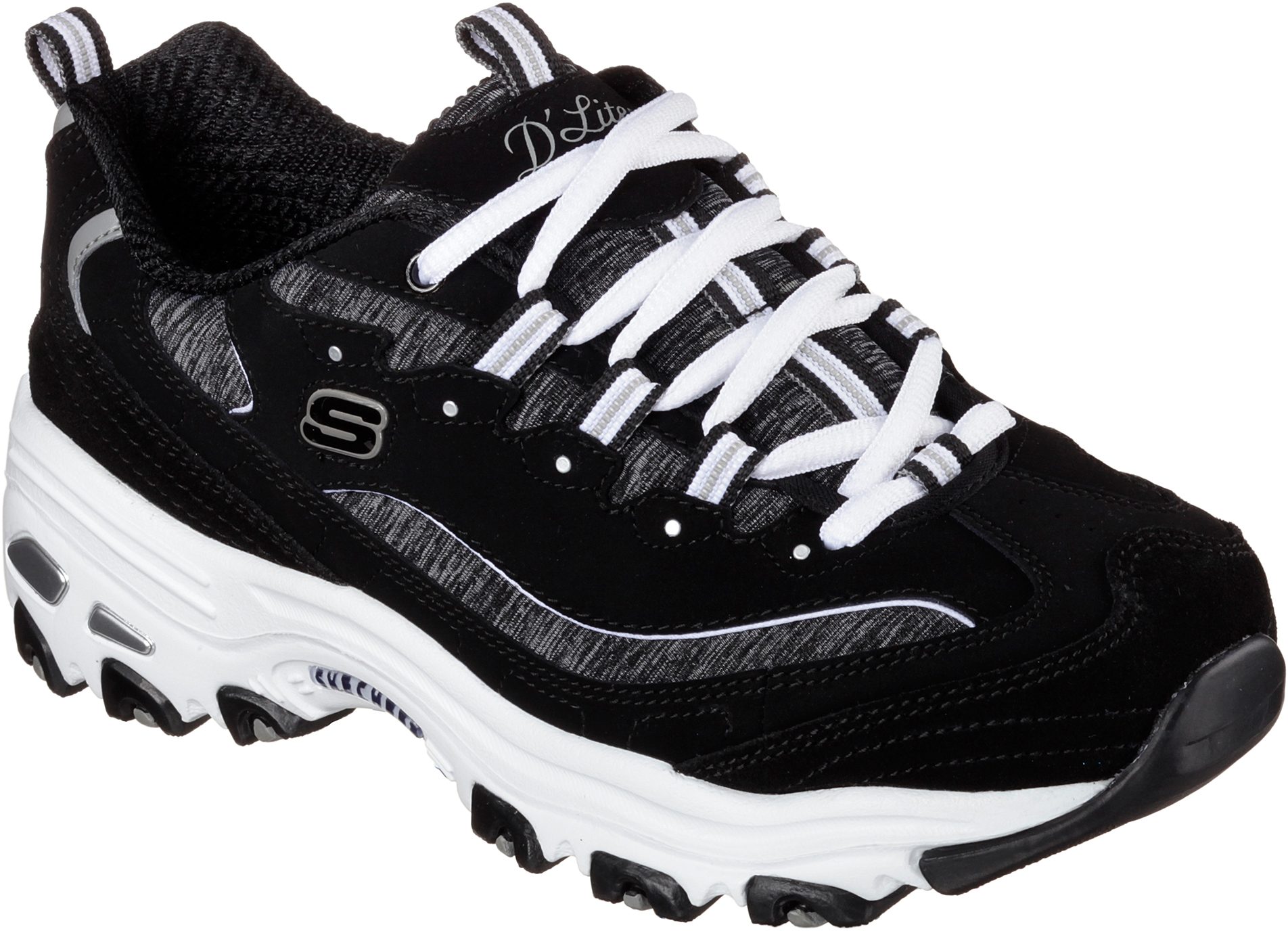Skechers D'lites - Me Time Black / White 11936 BKW - Womens Trainers ...