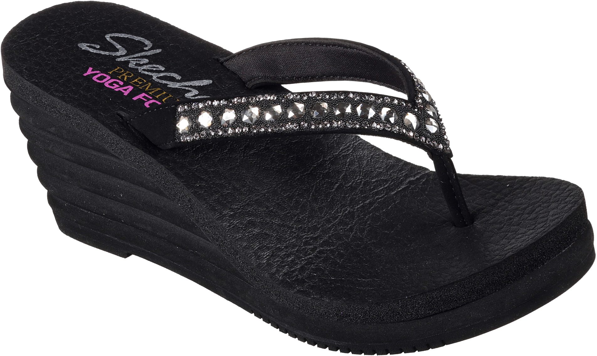 Skechers Bohemian Arrow - Fest Black 38697 BLK - Toe Post Sandals Humphries Shoes