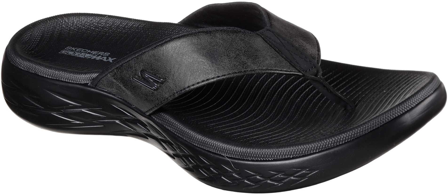 Skechers On the GO 600 Seaport Black 55352 BBK Toe Post Sandals Humphries Shoes