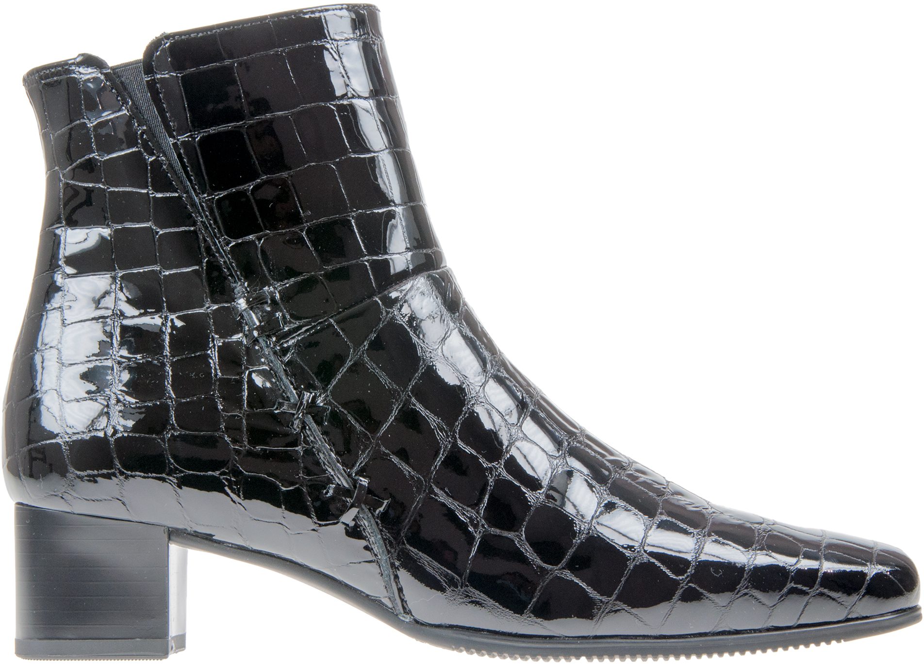 Gabor Bassanio Black Croc Patent 76.620.97 - Ankle Boots - Humphries Shoes