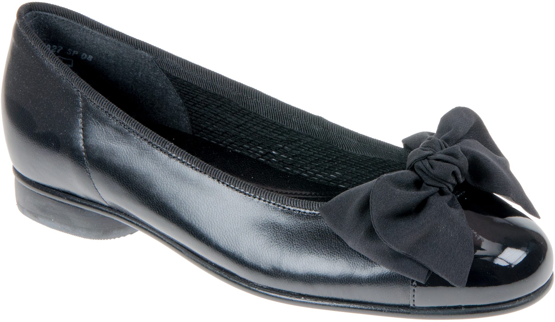 Gabor Amy Black 05.106.37 Ballerina Shoes Humphries Shoes
