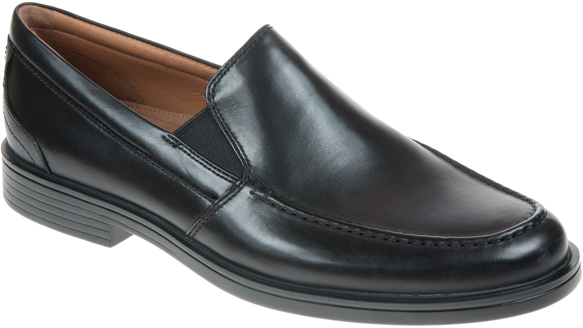 Clarks Un Aldric Slip Black Leather 26132595 - Formal Shoes - Humphries ...
