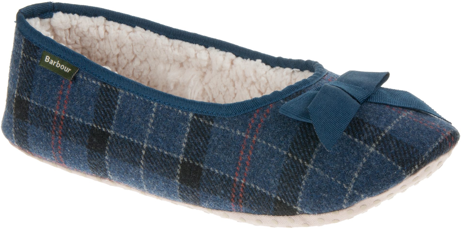 Barbour Lily Navy Tartan LSL0001NY11 Ballerina Slippers Humphries Shoes