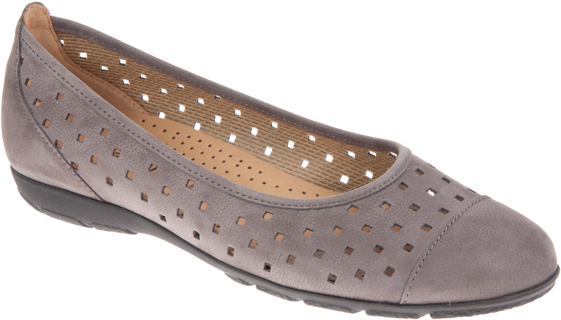 gabor ruffle punched ballet pumps