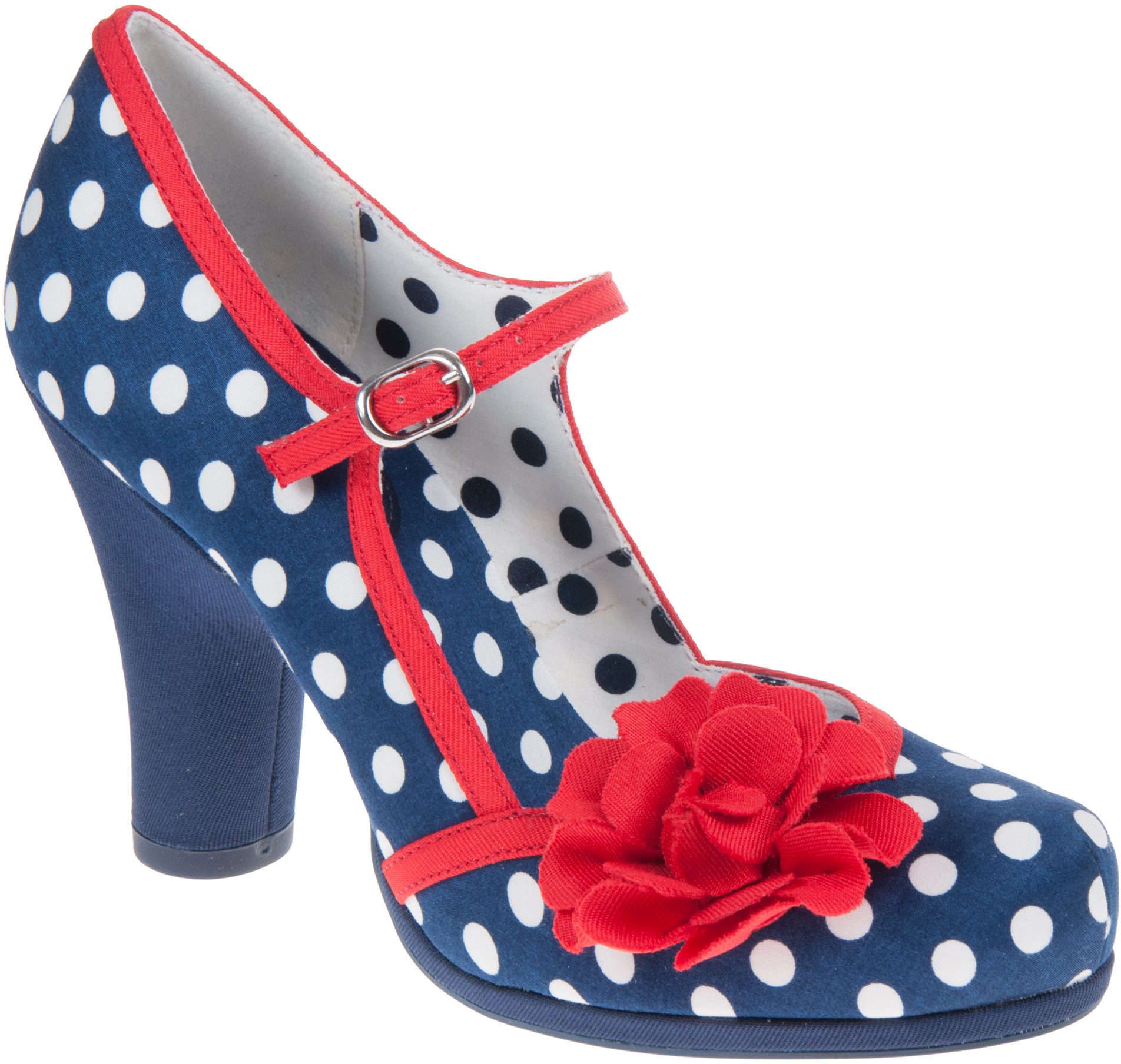 Ruby Shoo Hannah Navy Spots 09180 Court Shoes Humphries Shoes