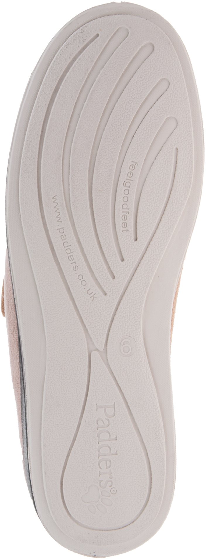 Padders Lydia Women's Twin Strap Slippers - Extra Wide Fit (EE), Textile Uppers, Rubber Sole