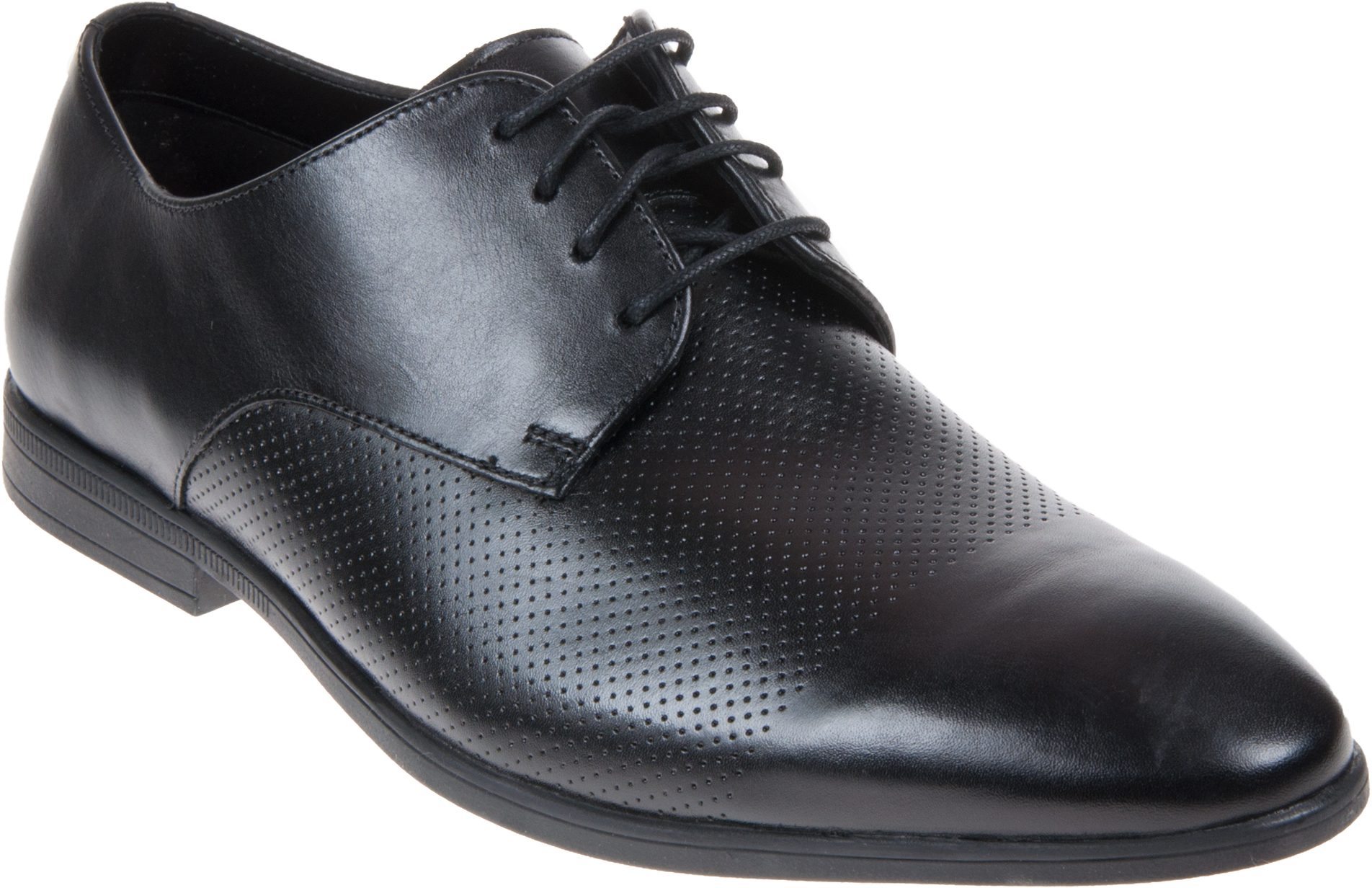 Salme Lave prangende Clarks Bampton Cap Black Leather 26135402 - Formal Shoes - Humphries Shoes