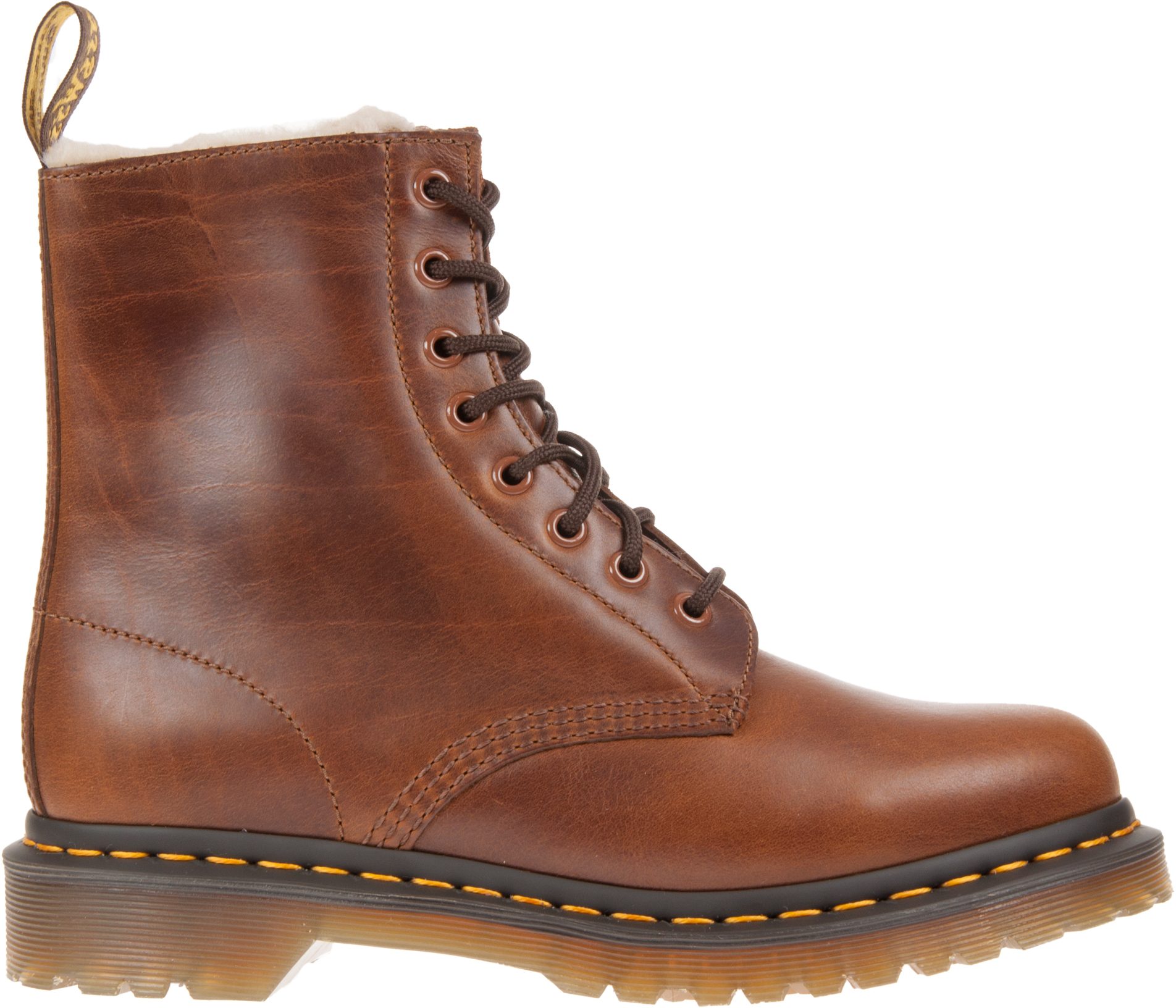 1460 serena faux fur lined ankle boots brown
