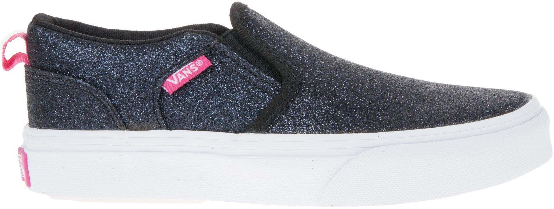 Black glitter slip on vans outlet