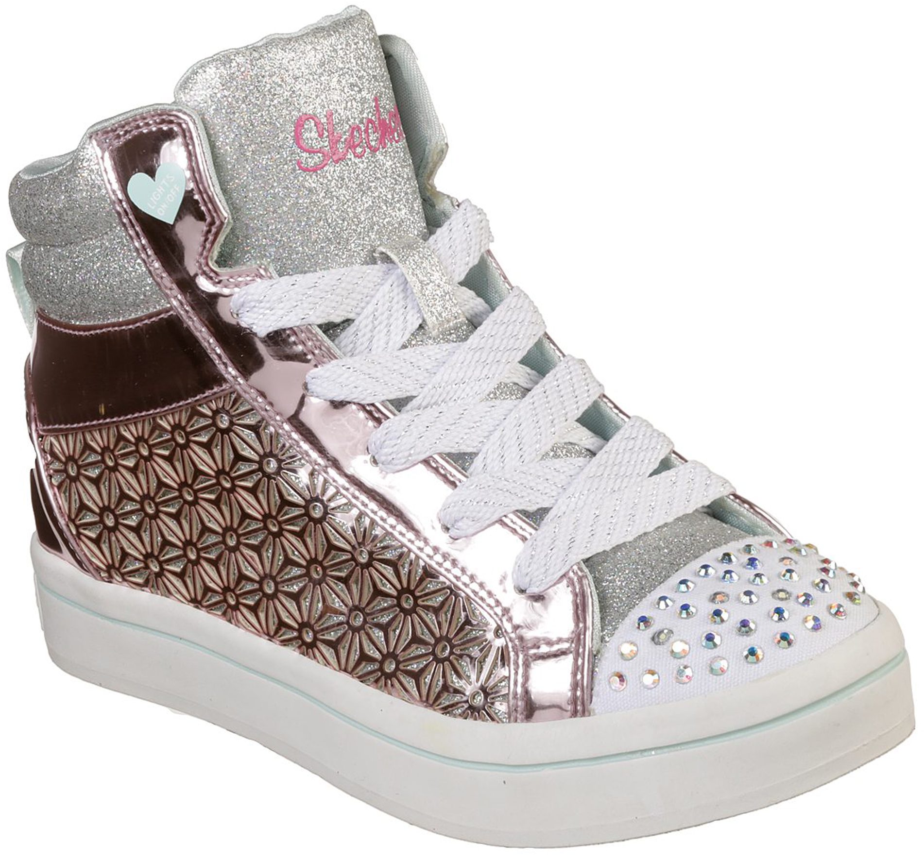 Skechers Twinkle Toes: Twi-Lites Pink / Silver 10976L PKSL - Girls ...