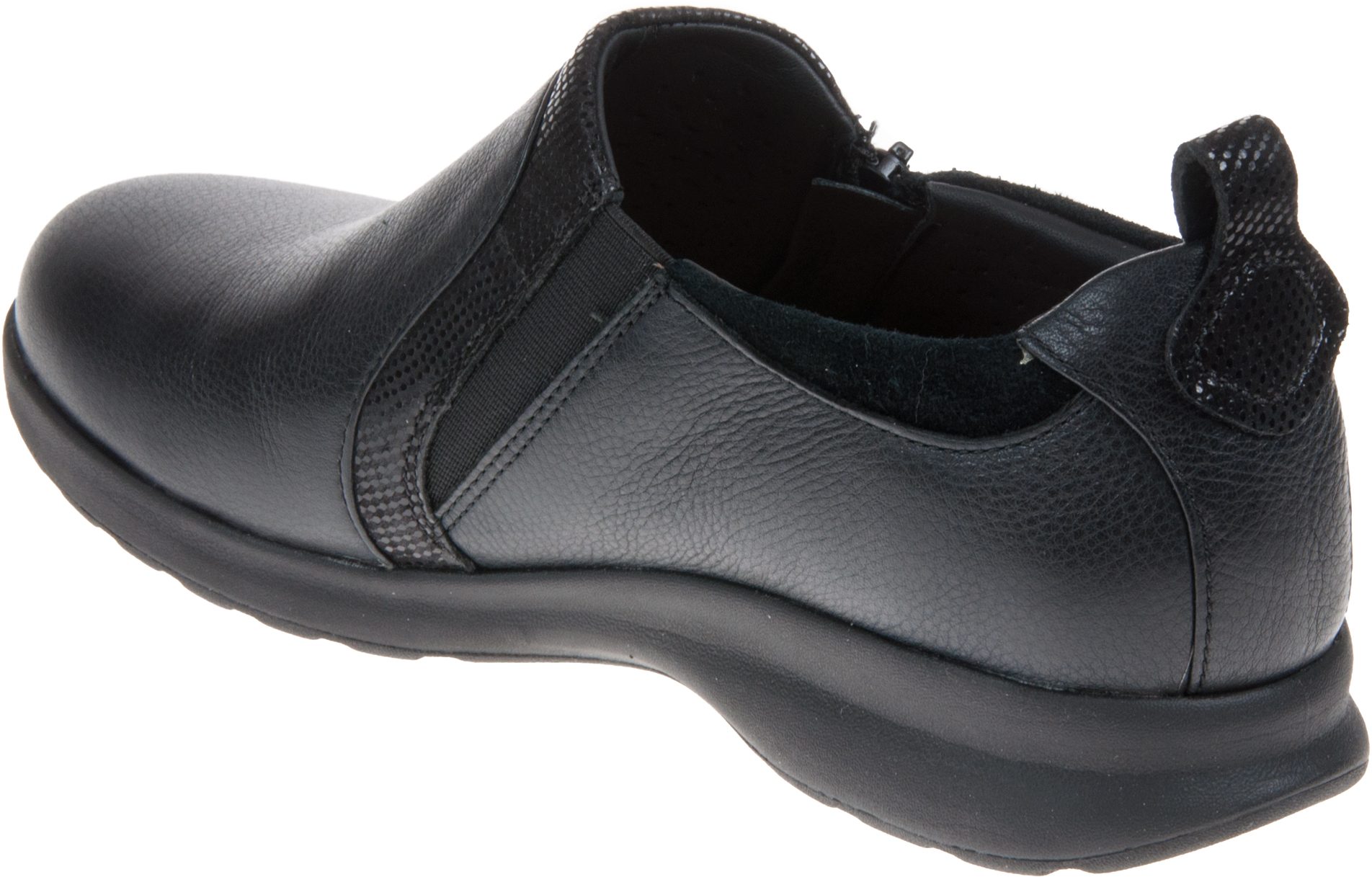 Clarks Un Adorn Zip Black Combi 26137017 - Everyday Shoes - Humphries Shoes