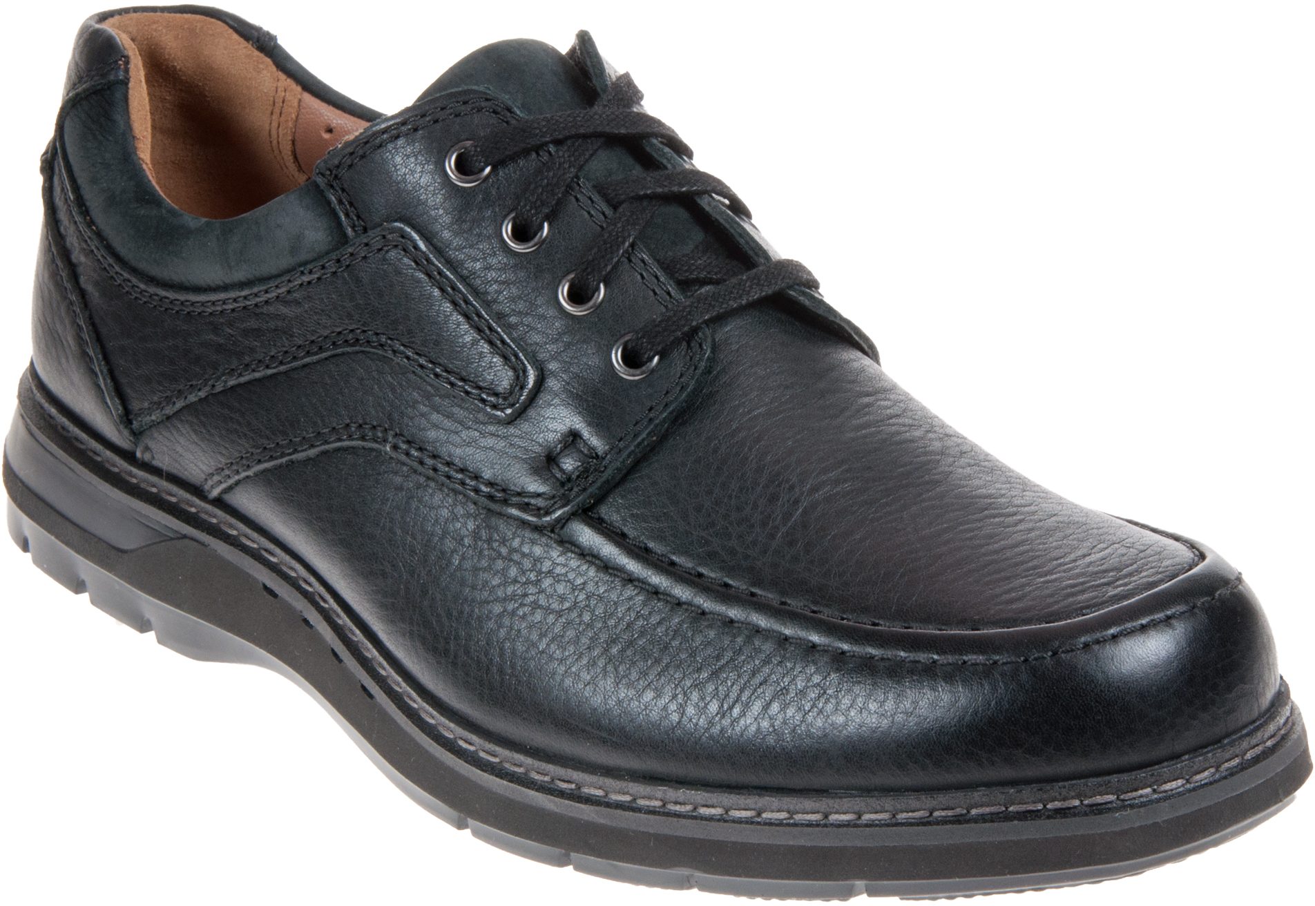 Clarks Un Ramble Lace Black Leather 26136989 - Casual Shoes - Humphries ...