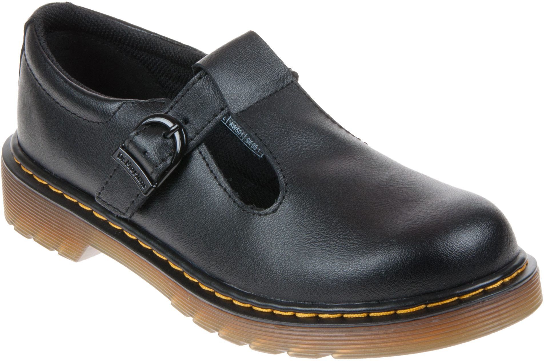 Dr. Martens Polley Youth Black T Lamper 24387001 Girls School Shoes Humphries Shoes