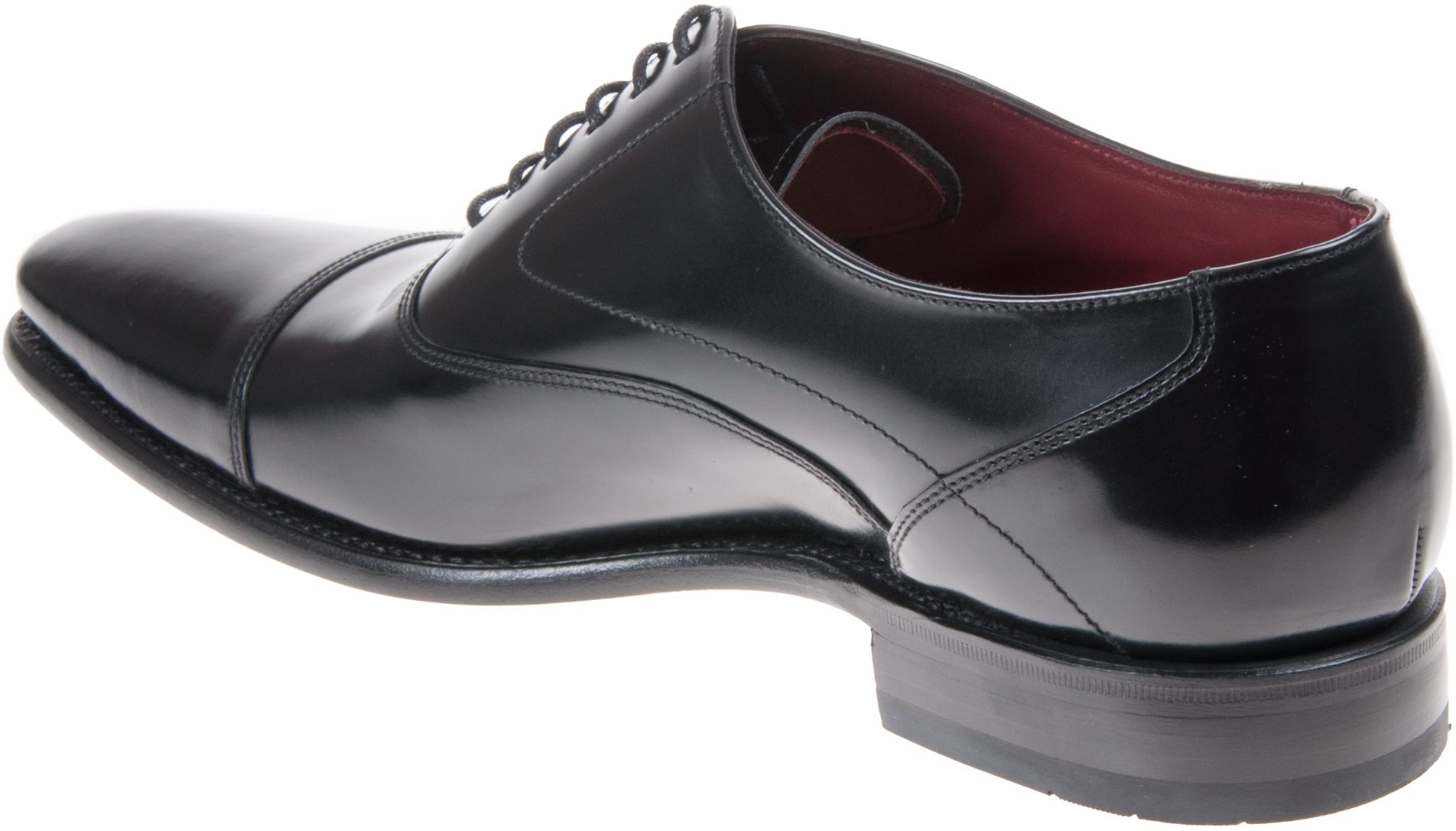 loake sharp leather shoes black