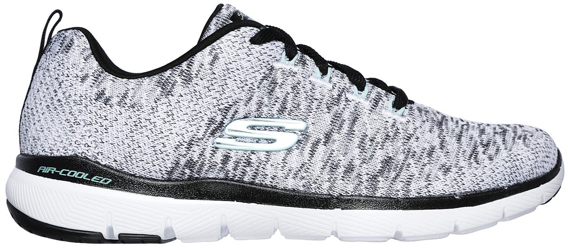 Skechers Flex Appeal 3.0 White / Black 13062 WBK - Womens Trainers - Humphries Shoes