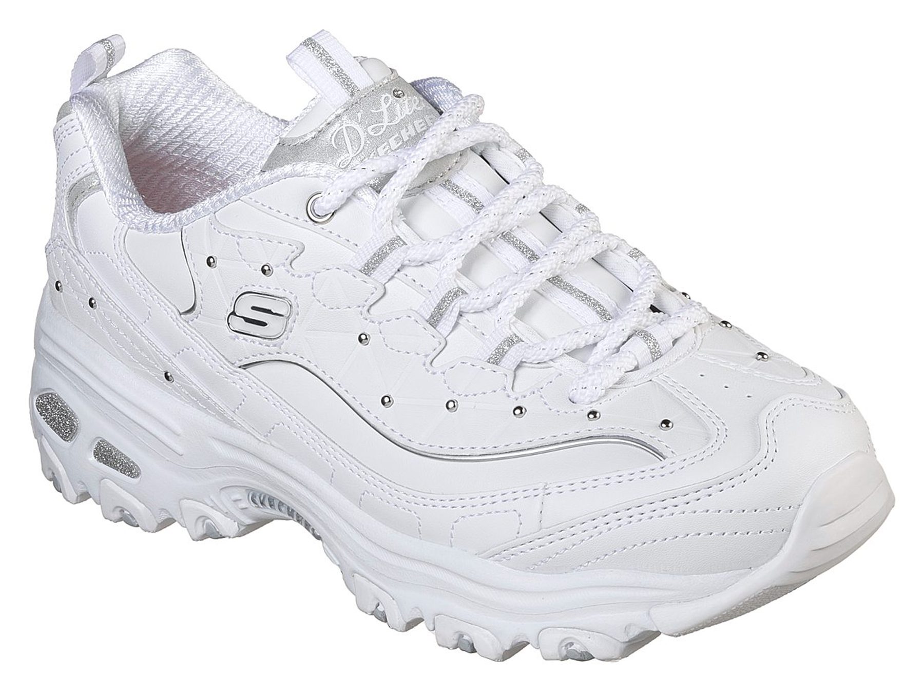 Skechers D'Lites - Glamour Feels White / Silver 13087 WSL - Everyday ...