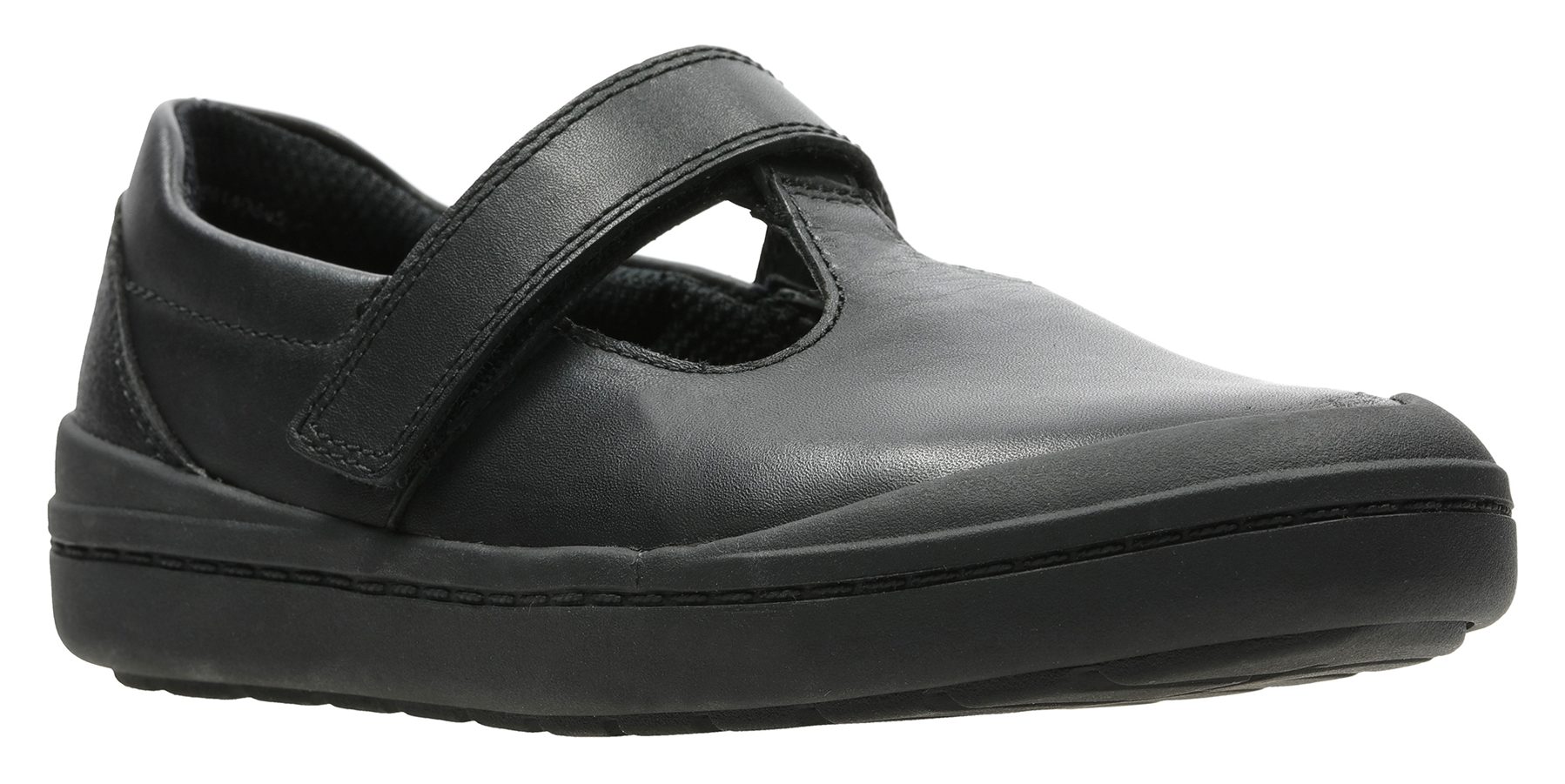 Clarks Rock Move Toddler Black Leather 26141556 - Girls School Shoes ...