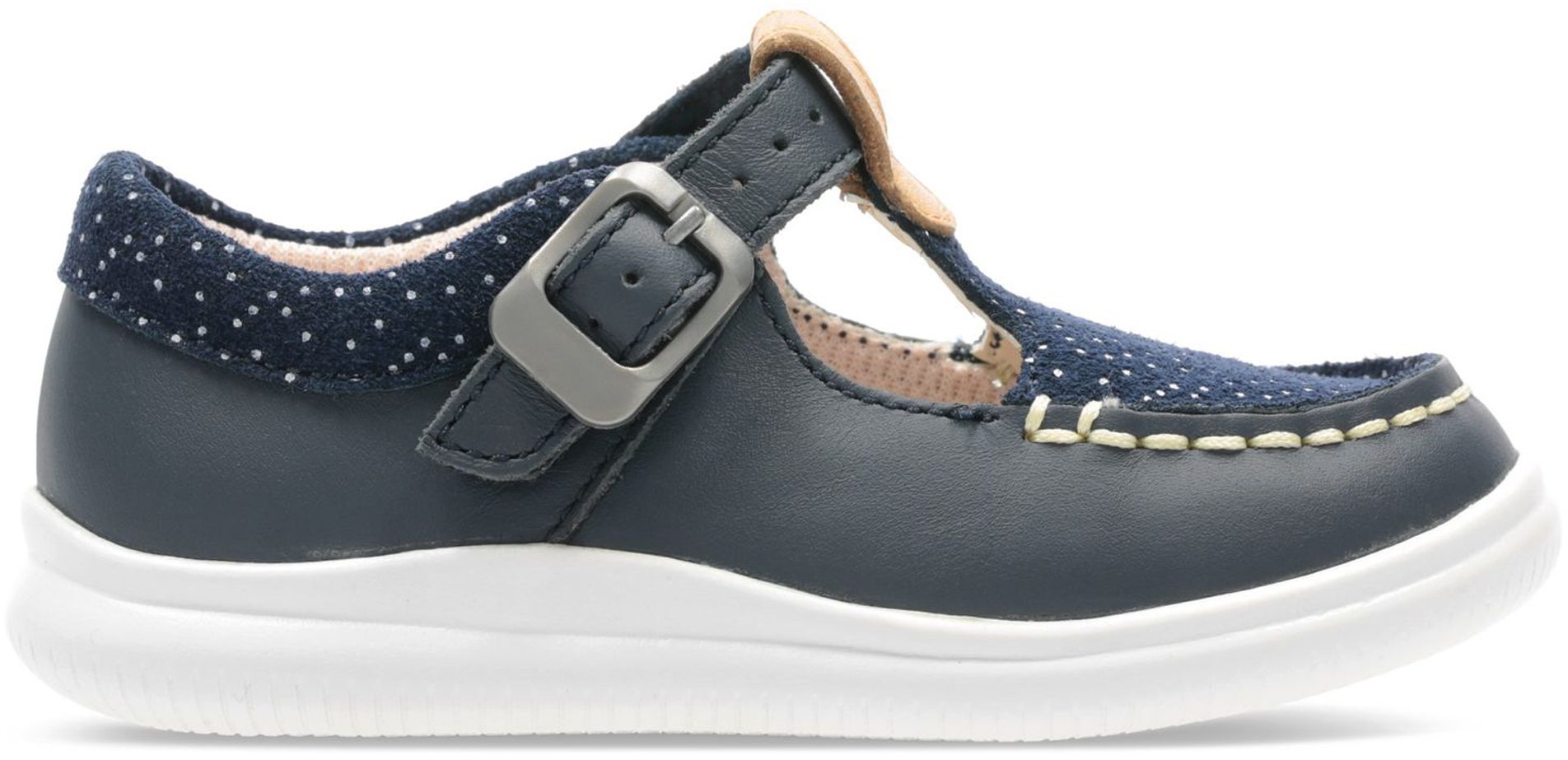 Clarks Crest Rosa Toddler Navy Leather 26141239 Girls Shoes