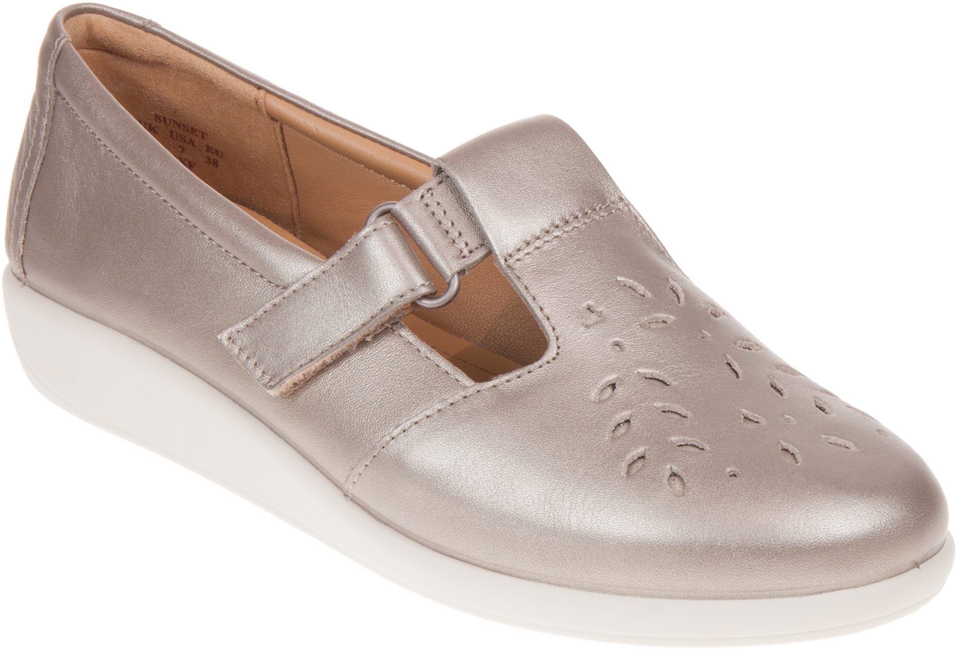 Hotter Sunset Nickel Metallic Leather SUNST3 Everyday Shoes