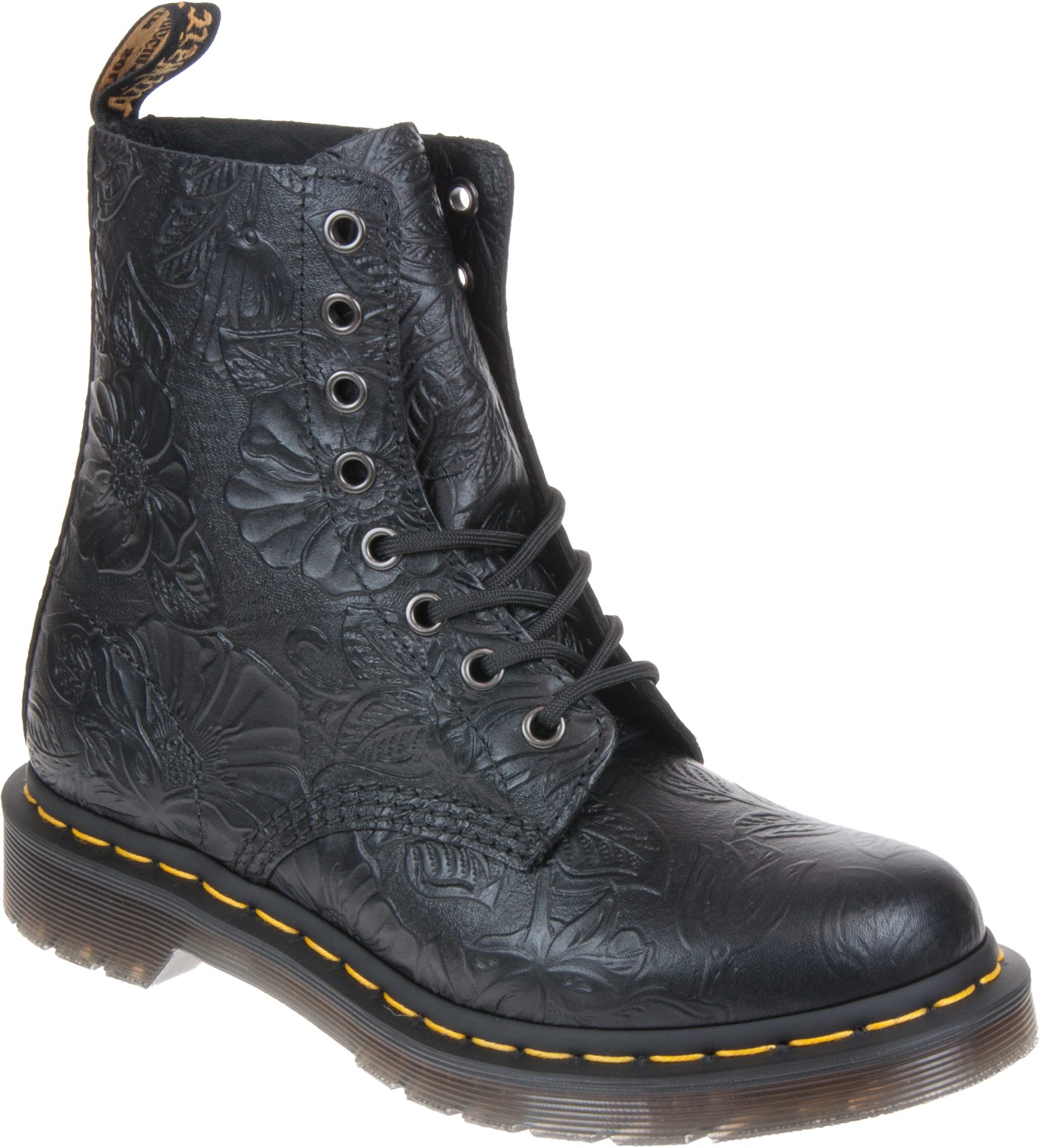 Dr. Martens 1460 Pascal Black Floral Emboss 24002001 - Boots - Humphries Shoes