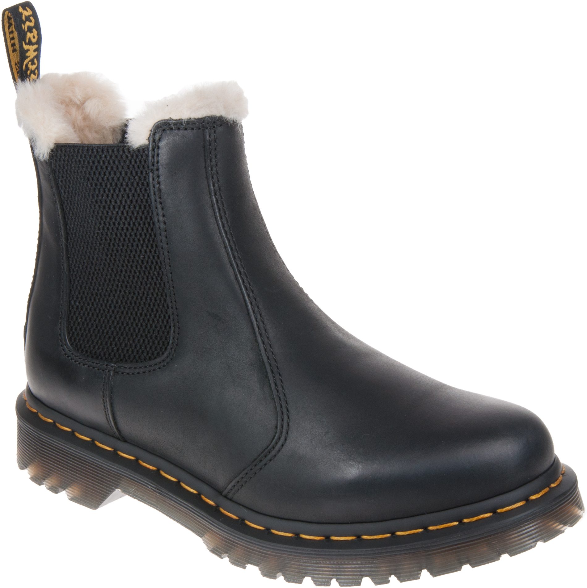 Dr. Martens 2976 Leonore Fur Lined Black Burnished Wyoming 21045001 ...