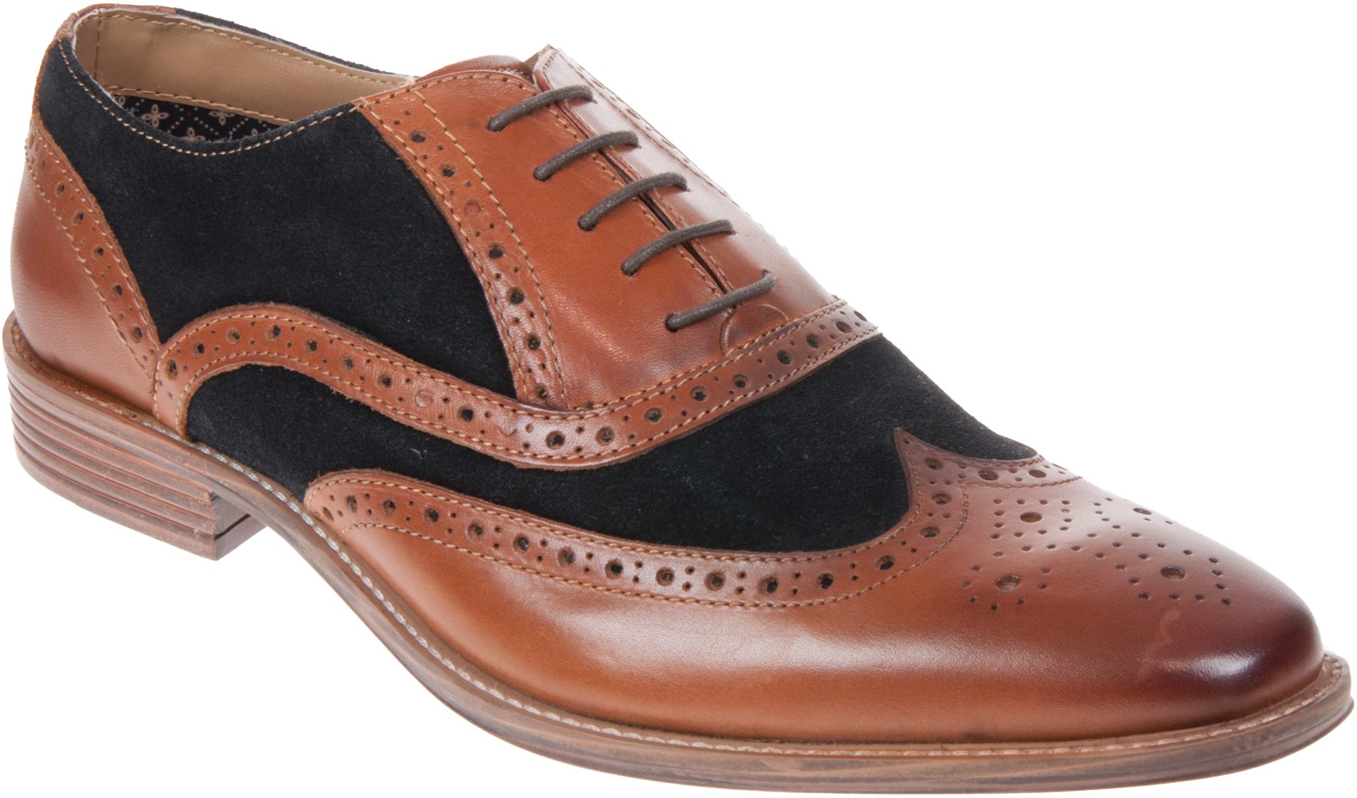 tan and navy brogues