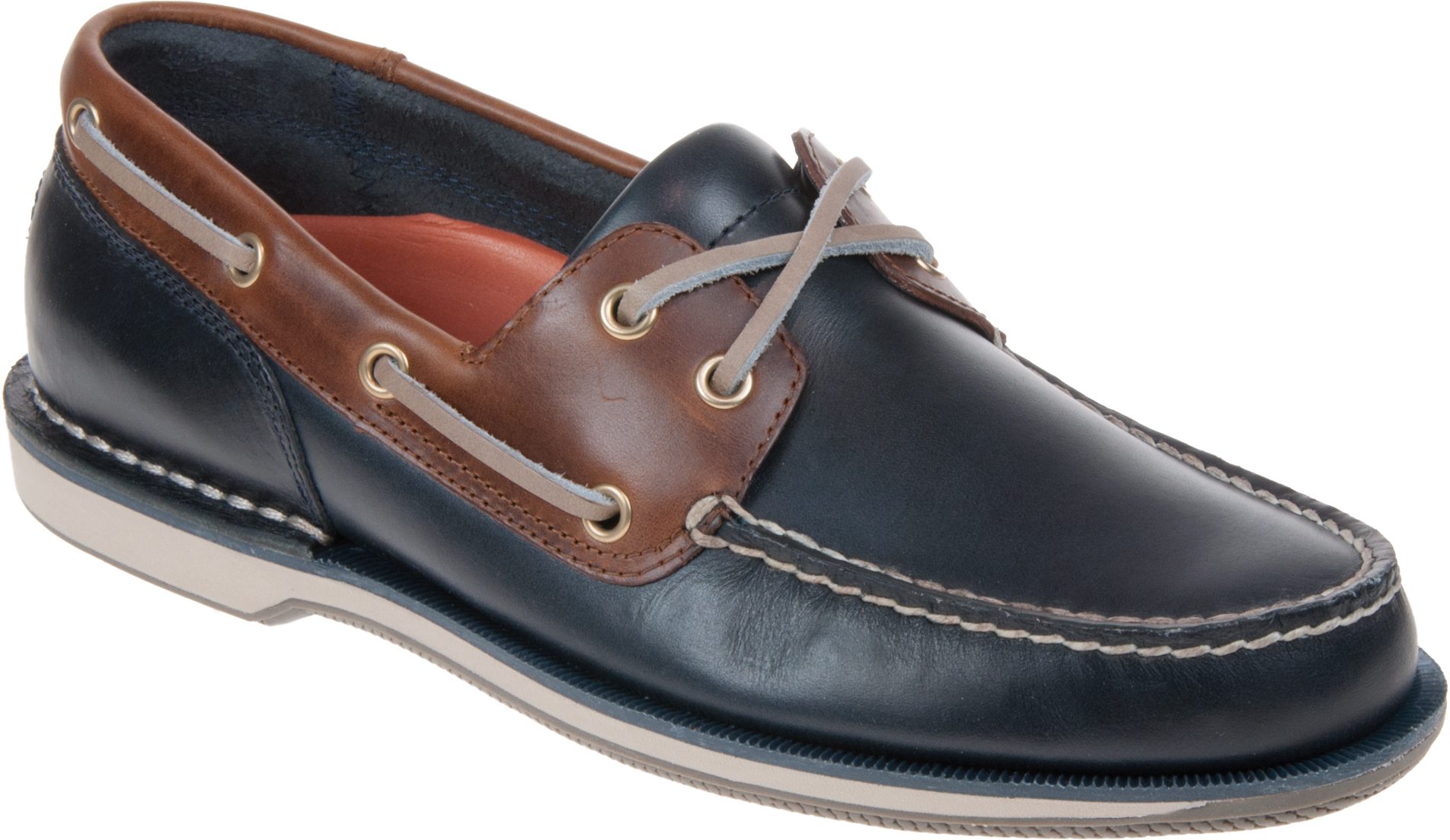 Rockport Perth Navy / Dark Tan CH4171 Boat Shoes Humphries Shoes