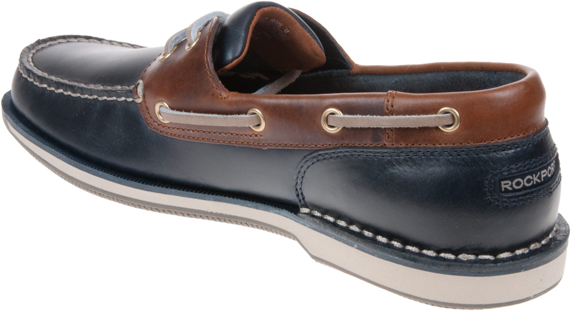 Rockport Perth Navy / Dark Tan CH4171 Boat Shoes Humphries Shoes